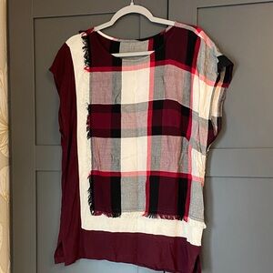Plaid Women's Top - Red and Black